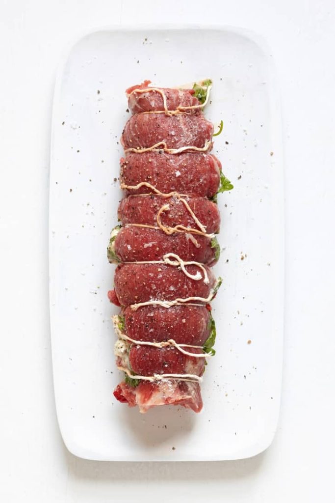 Beef Roll Ups Stuffed with Gorgonzola and Spinach