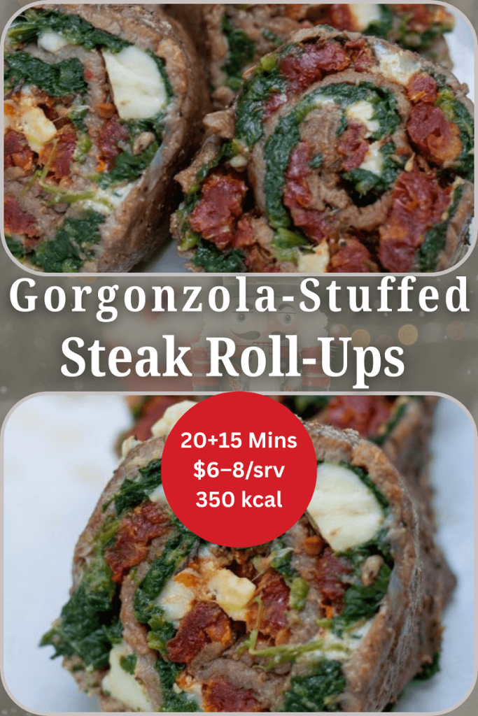 Steak Roll Ups with Gorgonzola Cheese