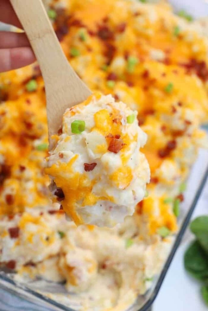 Cheesy Loaded Baked Potato Casserole with Bacon