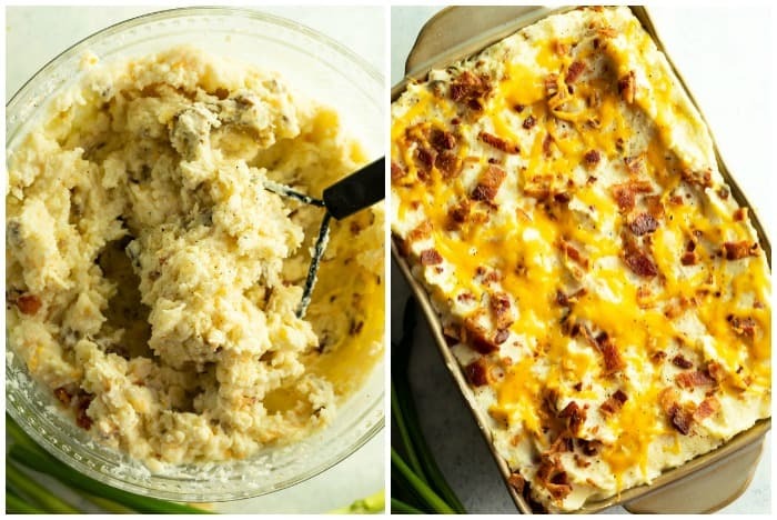 Twice Baked Potato Casserole with Bacon and Cheese