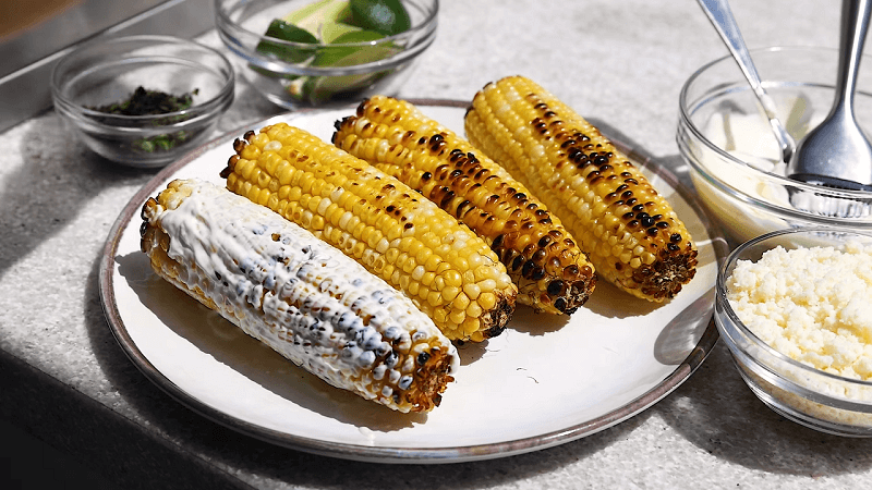 Elote with Cotija Cheese and Mayo