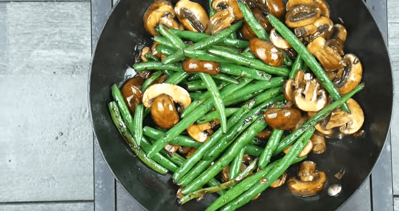 Vegan Green Bean and Mushroom Stir Fry