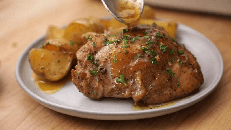 Crispy Sheet Pan Chicken and Roasted Potatoes